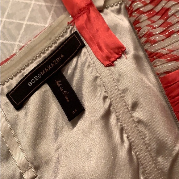BCBG Maxazria Sliver threaded Gathered Dress Sz 4 - Picture 9 of 12